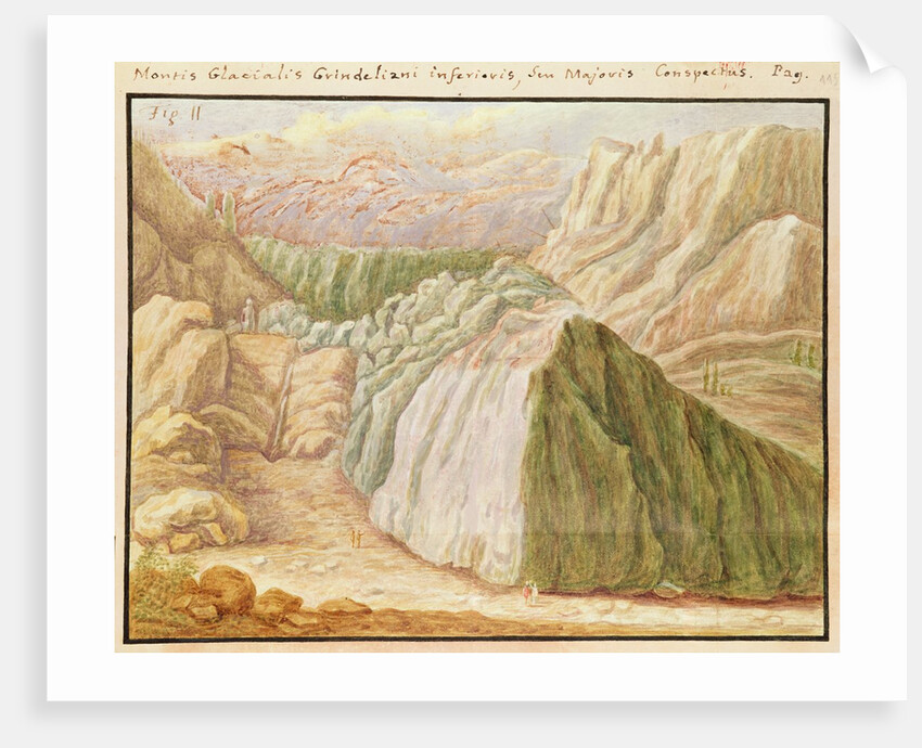 Ms 1798 fol.115 Grindelwald Glacier in the Alps, 1709 by Johann Jakob Scheuchzer