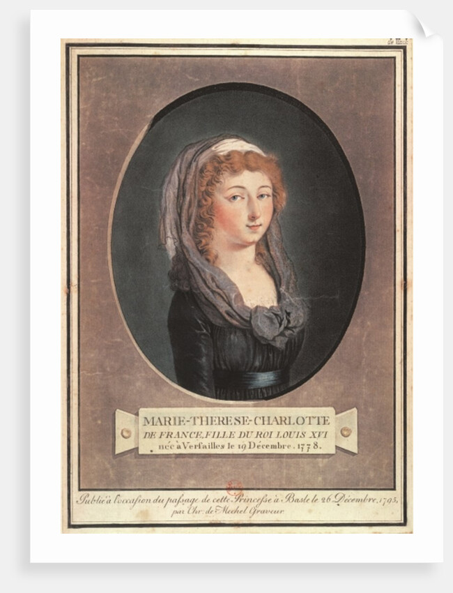 Marie-Therese-Charlotte de France aged seventeen by Christian von Mechel