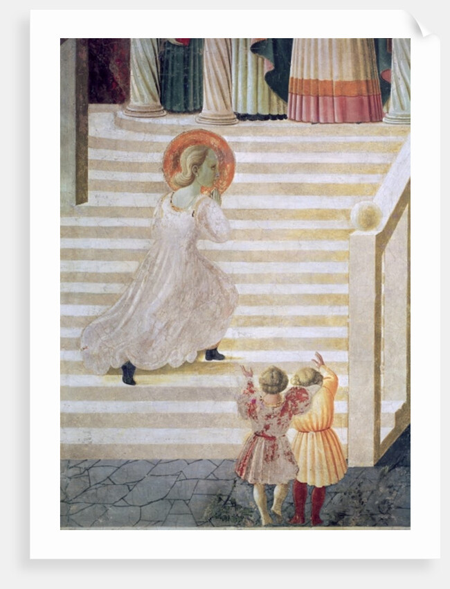 The Virgin Mary ascending the staircase at the Presentation of Mary in the Temple, 1433-34 by Paolo Uccello