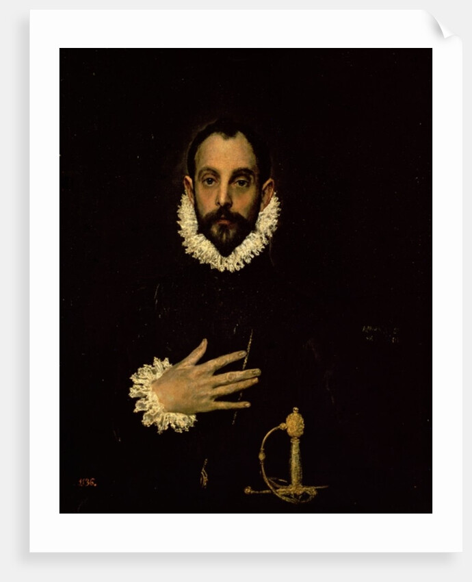 Gentleman with his hand on his chest, c.1580 by El (1541-1614) Greco