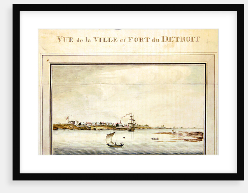 View of the town and fort of Detroit, late eighteenth century by French School