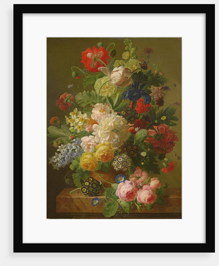 Flowers in a vase on a marble console table, 1816 by Jan Frans van Dael