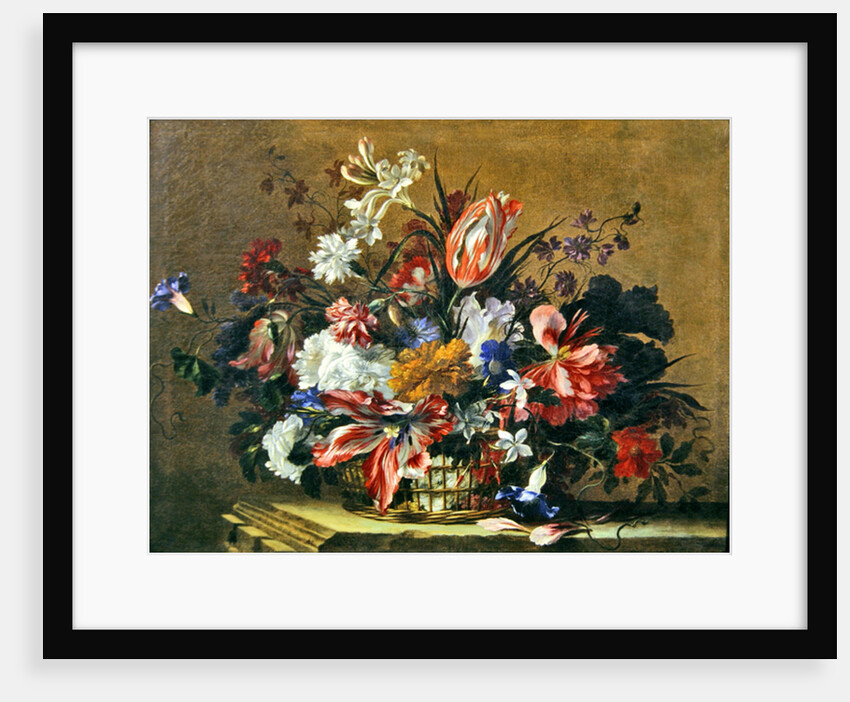 Basket of flowers by Jean-Baptiste Monnoyer
