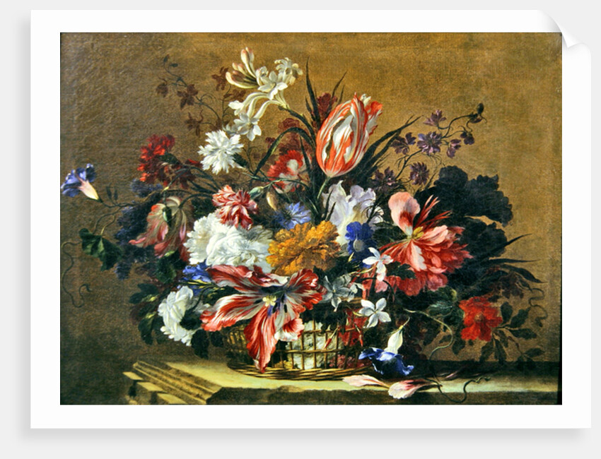 Basket of flowers by Jean-Baptiste Monnoyer