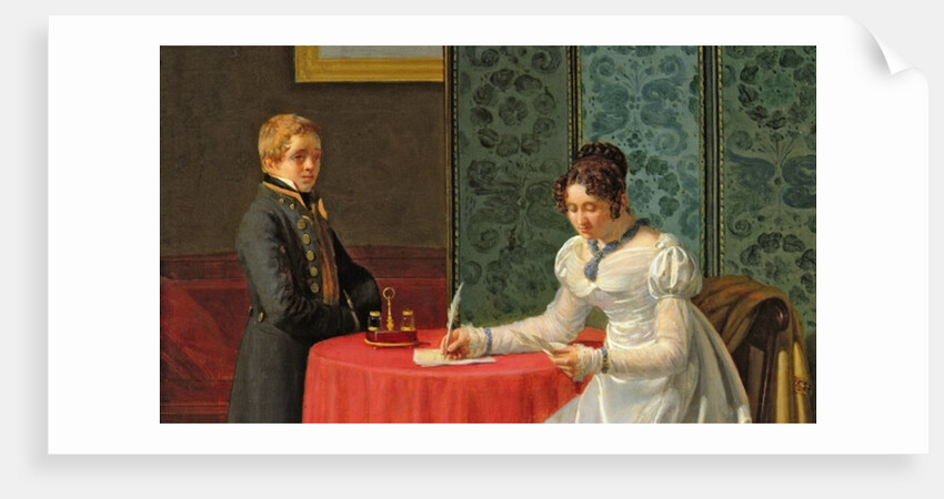 Woman Writing a Letter by Pierre Duval-Lecamus