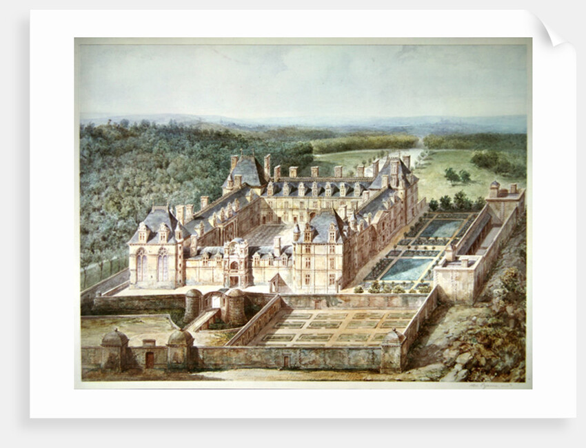 View of the Chateau of Ecouen by Alphonse Lejeune