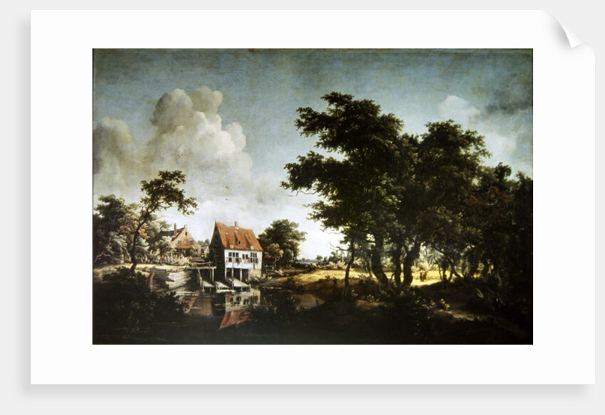 The water mills by Meindert Hobbema