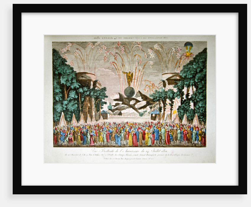 Fireworks at the Etoile, Champs-Elysees, Paris, to celebrate the anniversary of the 14th July, 1801 by French School