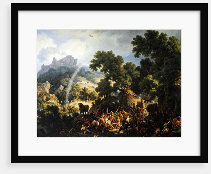 General Lejeune. captured and stripped naked by Spanish guerilla troops, is rescued by Don Juan Padalea, 1815 by Louis Lejeune