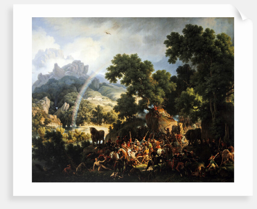 General Lejeune. captured and stripped naked by Spanish guerilla troops, is rescued by Don Juan Padalea, 1815 by Louis Lejeune