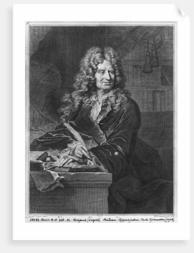 Portrait of Nicolas Boileau, known as Boileau-Despreaux, 1706 by Hyacinthe Rigaud