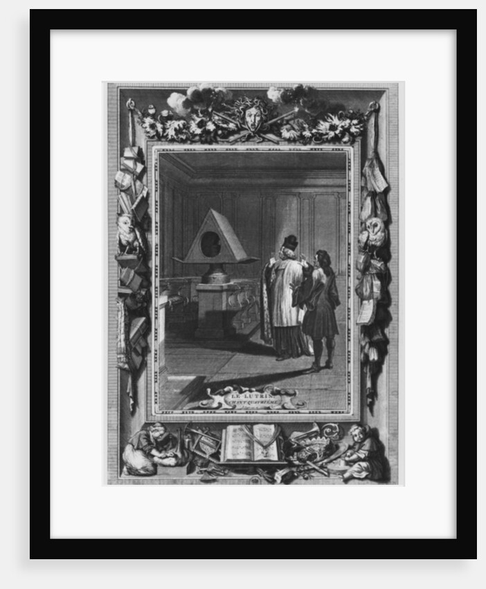 Illustration from 'Le Lutrin' by Nicolas Boileau, known as Boileau-Despreaux, 4th canto, published in 1728 by Bernard Picart