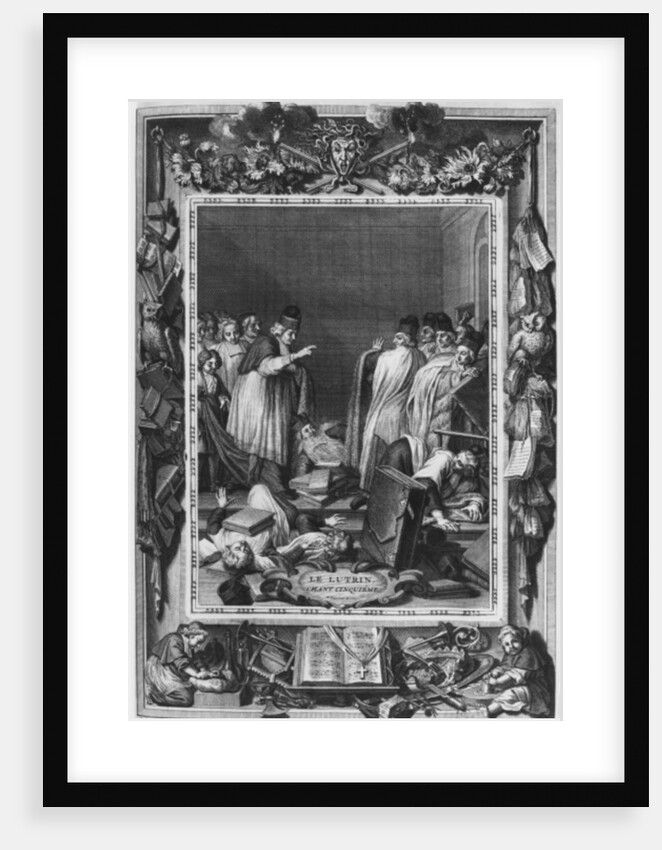 Illustration from 'Le Lutrin' by Nicolas Boileau, known as Boileau-Despreaux, 5th canto. by Bernard Picart