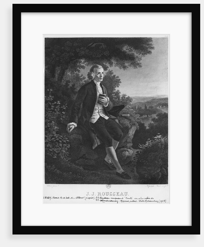 Jean-Jacques Rousseau composing 'Emile' in Montmorency valley by Joseph Albrier