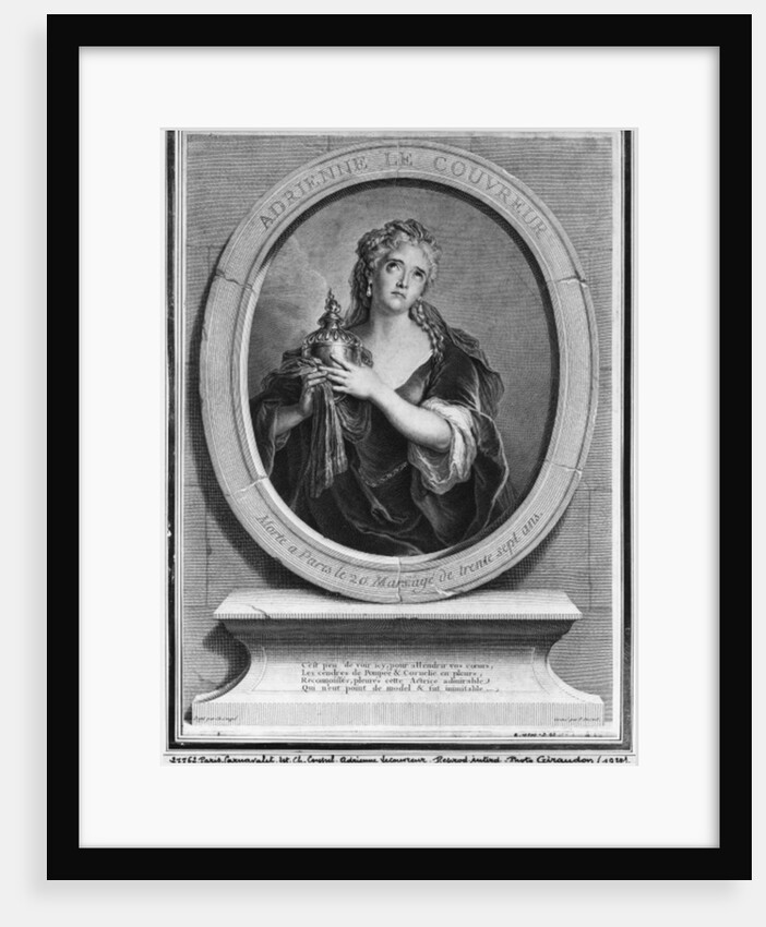 Adrienne Lecouvreur engraved by Pierre Drevet by Charles Antoine Coypel