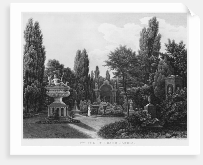 First view of the great garden, Musee des Monuments Francais, Paris by Jean Lubin Vauzelle