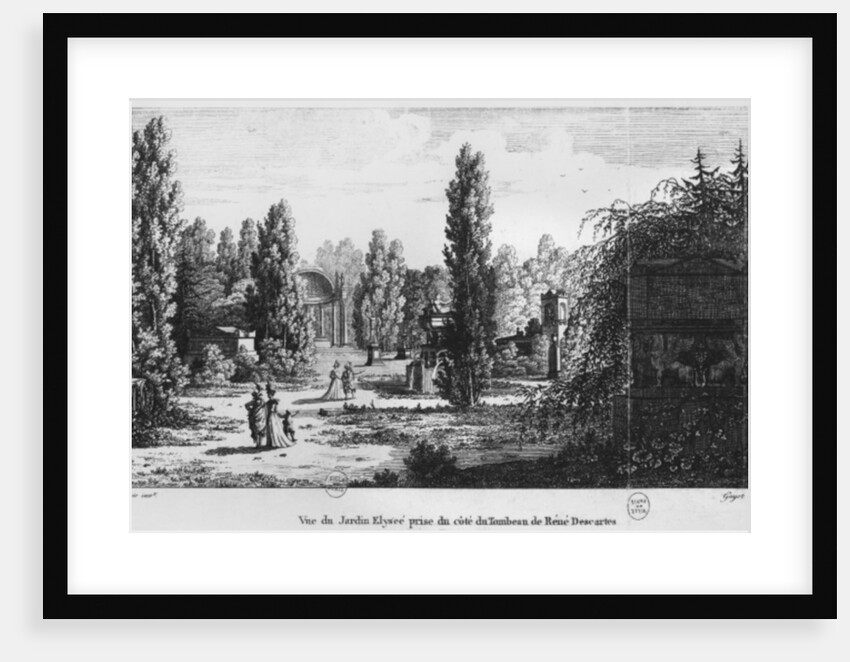 Musee des Monuments Francais, Paris, view of the Jardin Elysee from the tomb of Rene Descartes by Alexandre Marie Lenoir