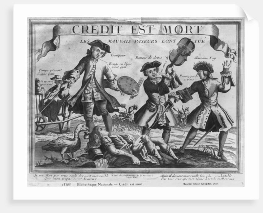 Credit is dead, the bad debtors have killed it by French School