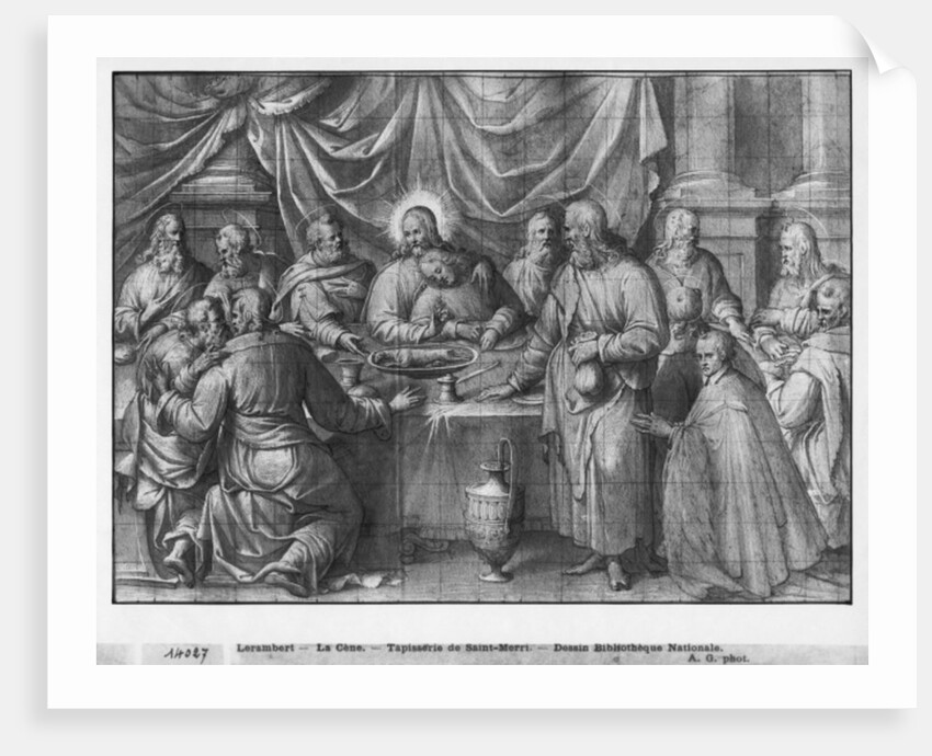 Life of Christ, the Last Supper, preparatory study of tapestry cartoon for the Church Saint-Merri in Paris, c.1585-90 by Henri Lerambert