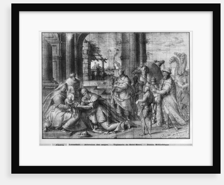 Life of Christ, Adoration of the Magi, preparatory study of tapestry cartoon for the Church Saint-Merri in Paris, c.1585-90 by Henri Lerambert
