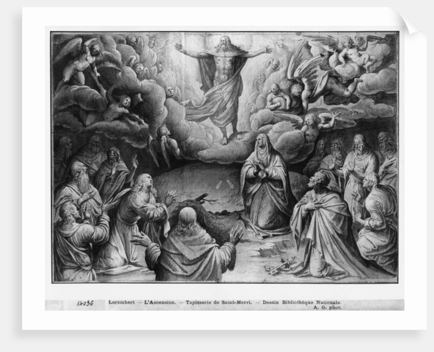 Life of Christ, Ascension, preparatory study of tapestry cartoon for the Church Saint-Merri in Paris, c.1585-90 by Henri Lerambert