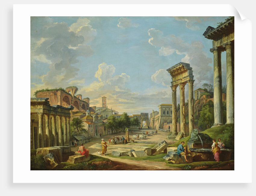View of Campo Vaccino in Rome, 1740 by Giovanni Paolo Pannini or Panini