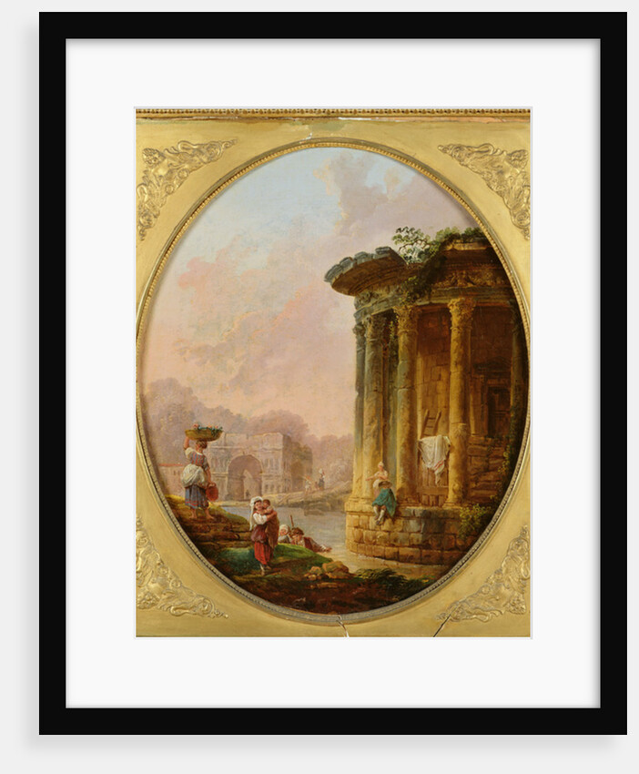 Temple of Vesta and the Arch of Janus Quadrifons by Hubert Robert