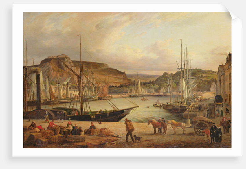 View of the commercial port at Cherbourg by Theodore Deslinieres