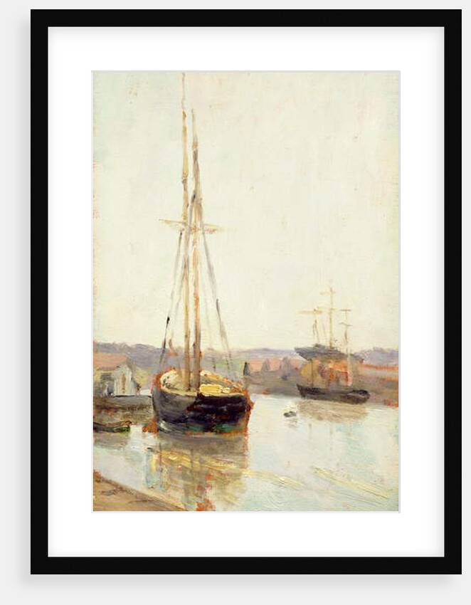 Boats on a canal by Stanislas Victor Edouard Lepine