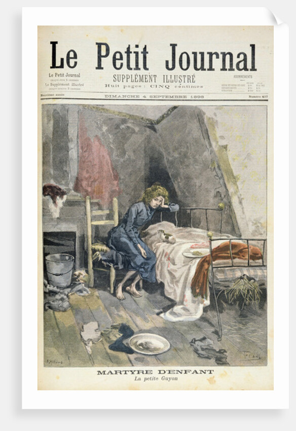 Title page depicting the martyrdom of children, the little Guyon by F.L. & Tofani Oswaldo Meaulle