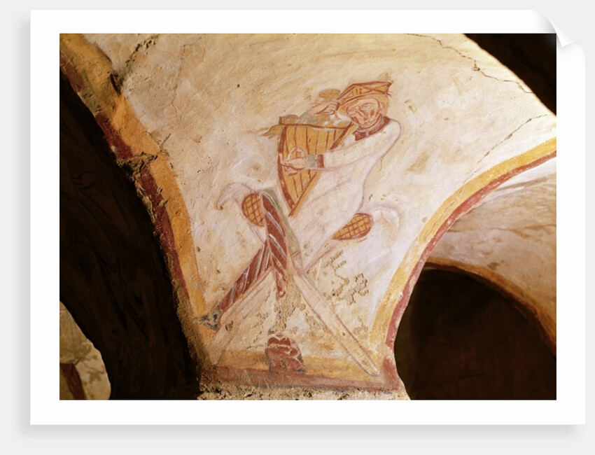 David playing on the harp by French School