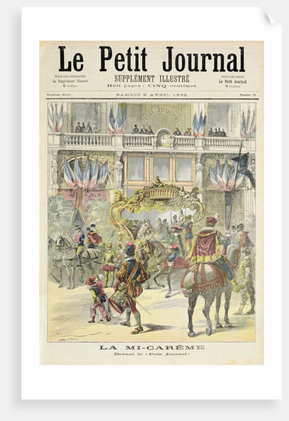 Title page depicting the mid-Lent parade in front of the Petit Journal offices by Henri Meyer