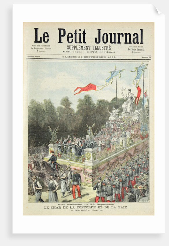 Title page depicting the national holiday on 22nd September celebrating the centennial of the proclamation of the Republic by Henri Meyer