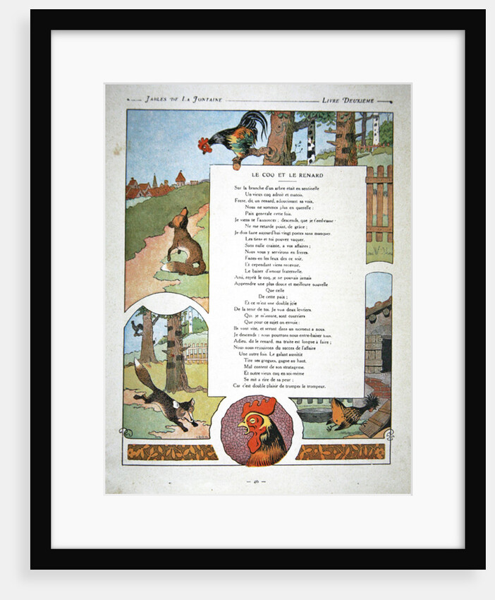 The cockerel and the fox by Benjamin Rabier