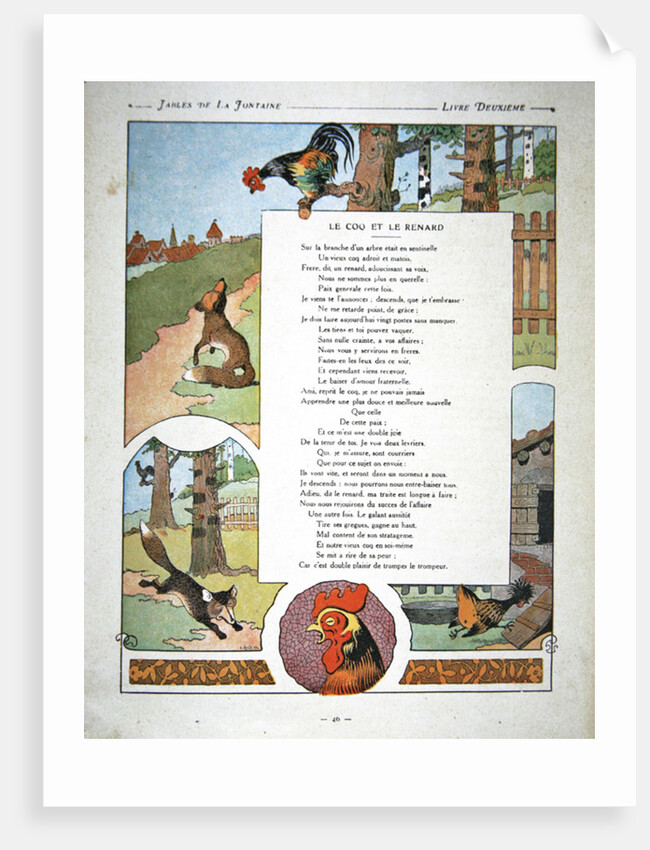 The cockerel and the fox by Benjamin Rabier
