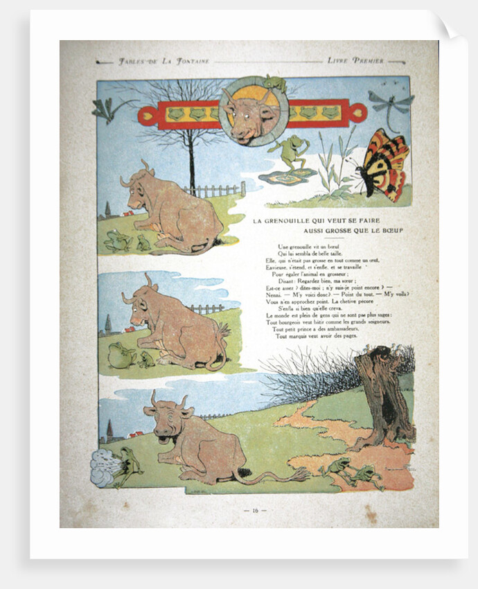 The frog who wanted to be as fat as the bull by Benjamin Rabier