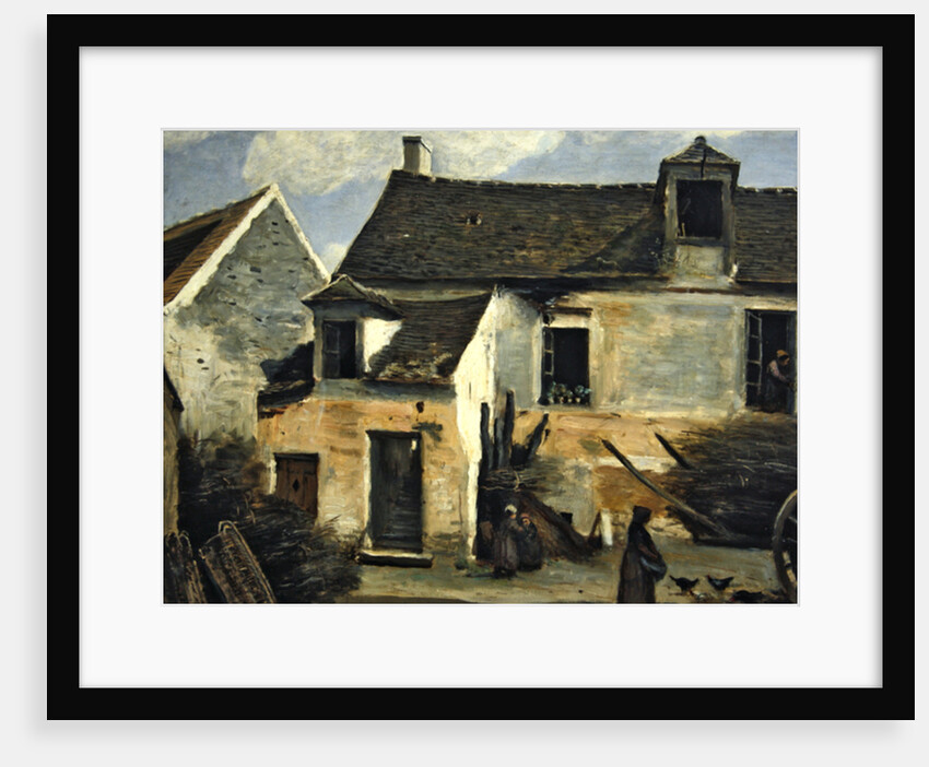 Courtyard of a bakery near Paris, or Courtyard of a House near Paris, c.1865-70 by Jean Baptiste Camille Corot