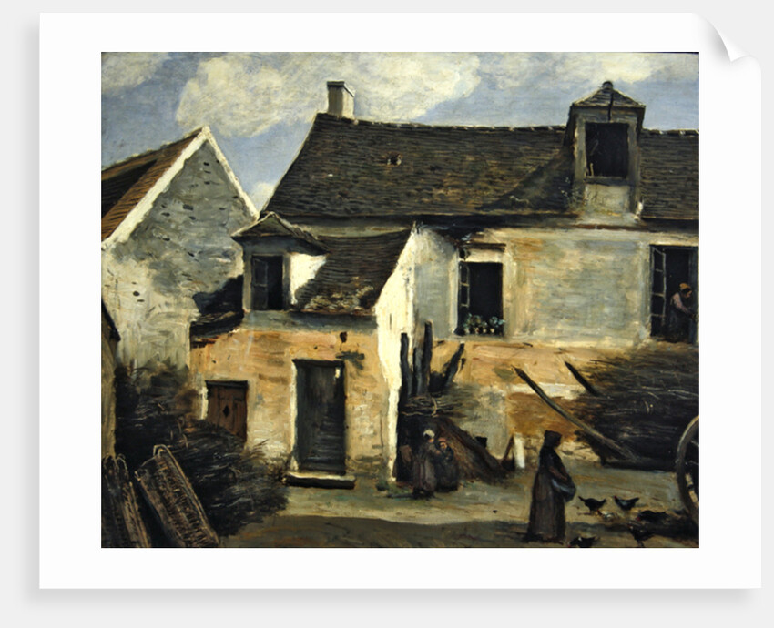 Courtyard of a bakery near Paris, or Courtyard of a House near Paris, c.1865-70 by Jean Baptiste Camille Corot