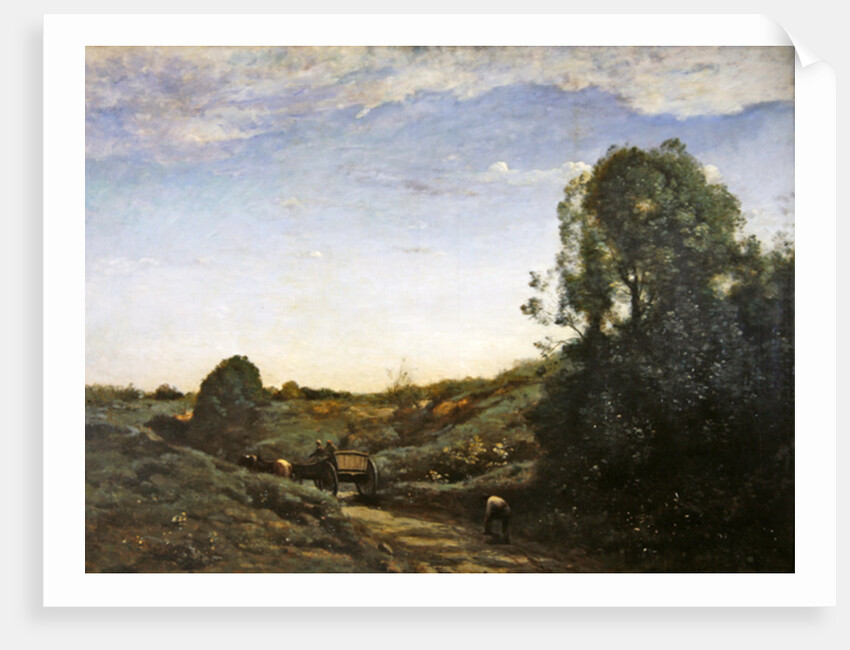 La Charette, memory of Marcoussis by Jean Baptiste Camille Corot