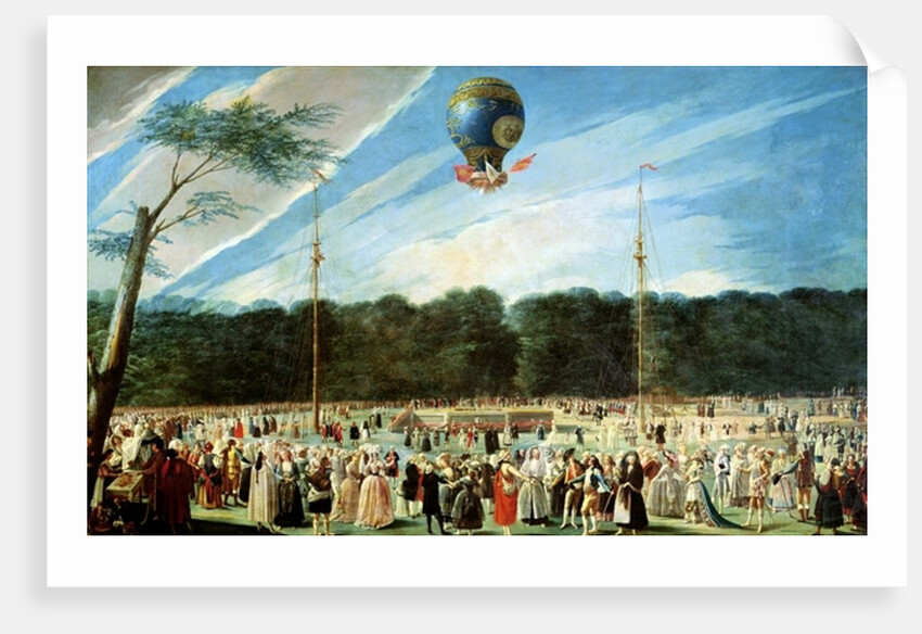 The Ascent of the Montgolfier Balloon at Aranjuez, c.1764 by Antonio Carnicero