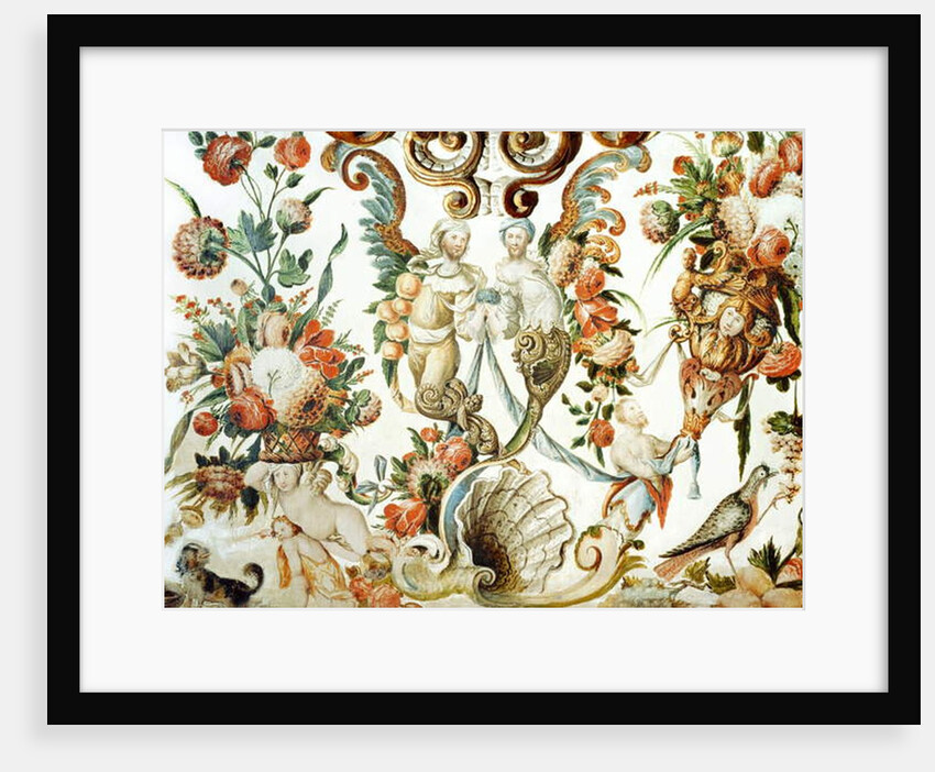 Decor enlivened by flowers, characters and a bird by Tomas Ferrer