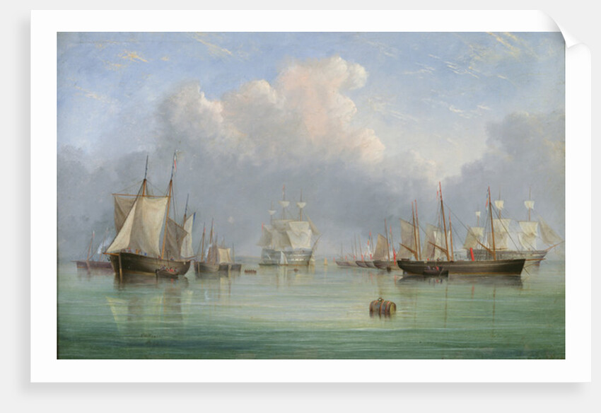Ships off Ryde by Arthur Wellington Fowles