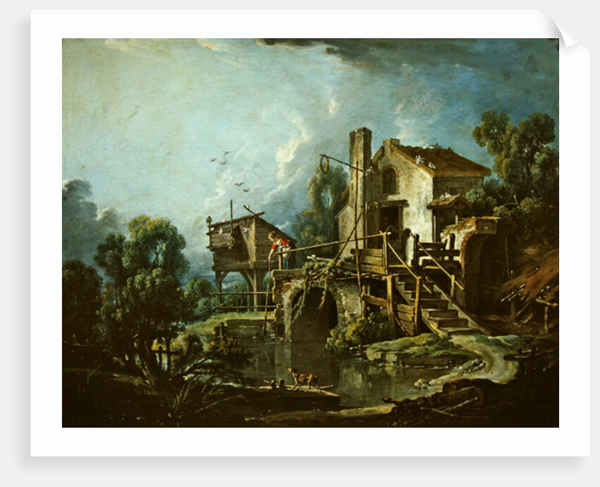 The Quiquengrogne windmill at Charenton, or the Charenton Windmill, c.1750-60 by Francois Boucher
