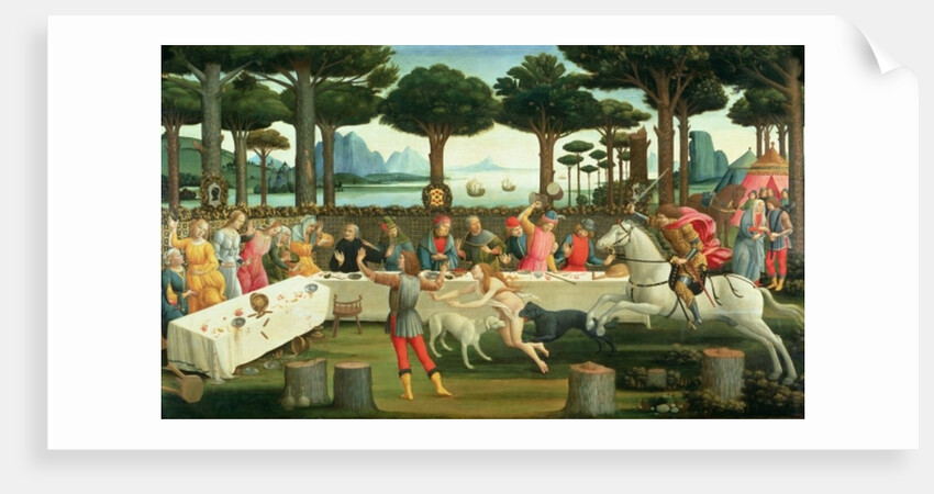 The Banquet in the Pinewoods: Scene III of The Story of Nastagio degli Onesti, c.1483 by Sandro Botticelli