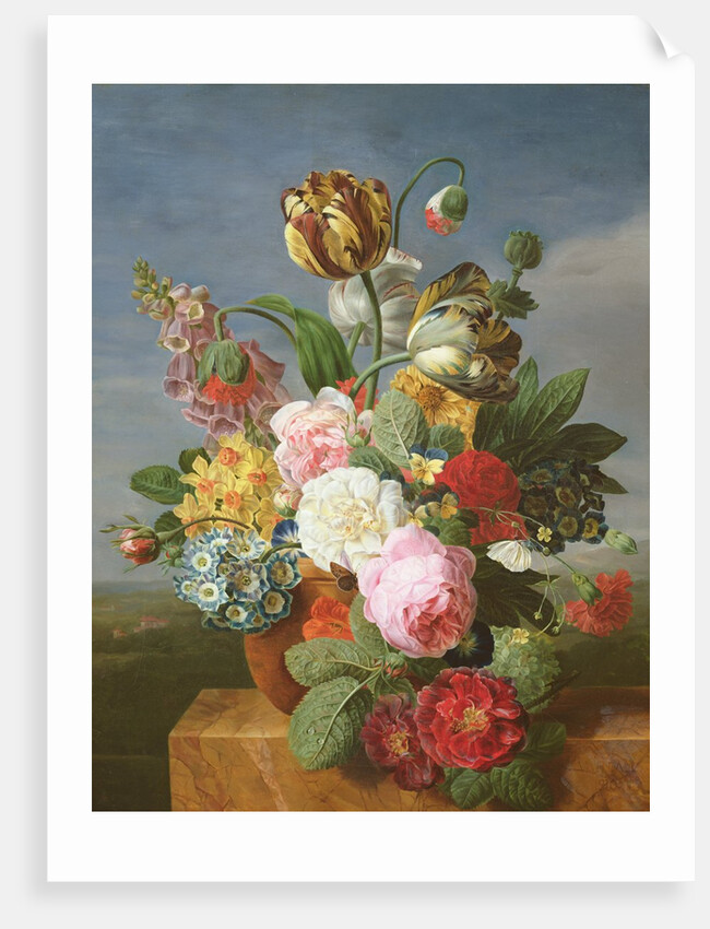 Bouquet of flowers in a vase by Jan Frans van Dael