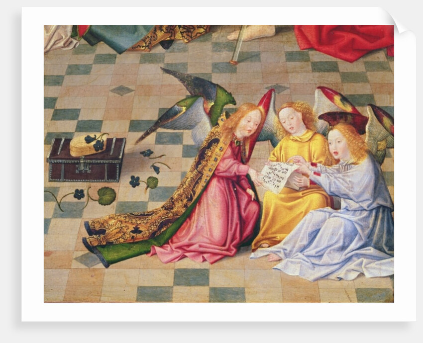 Angel musicians from the right panel of the altarpiece of the Seven Joys of the Virgin, c.1480 by Master of the Holy Family
