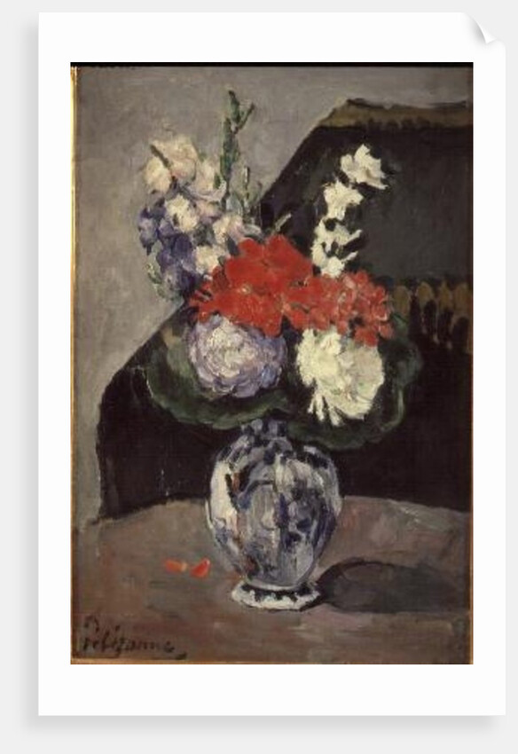 Flowers in a Small Delft Vase, c.1873 by Paul Cezanne