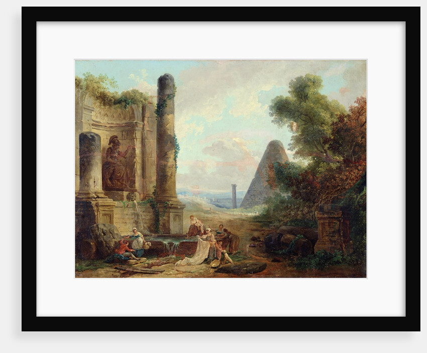 Fountain of Minerva, Rome, 1772 by Hubert Robert