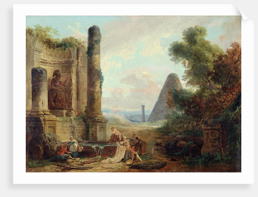 Fountain of Minerva, Rome, 1772 by Hubert Robert