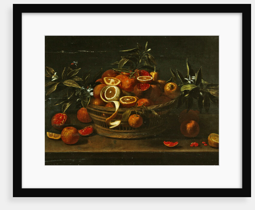 Still life with lemon, orange and pomegranate by French School